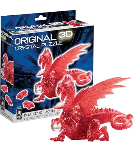 Amazon | 3Dクリスタルパズル - ドラゴン (オレンジ): 56ピース | 立体